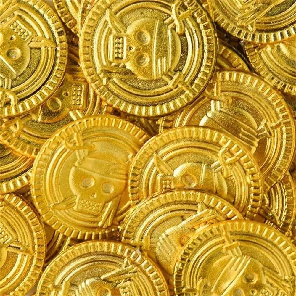 Plastic Pirate Gold Coins Gold - Arcade Game Coin review and price