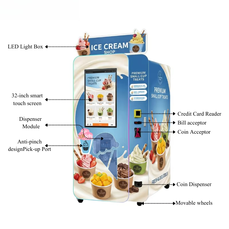 Customized Soft Ice Cream Vend - Popcorn Vending Machine review and price
