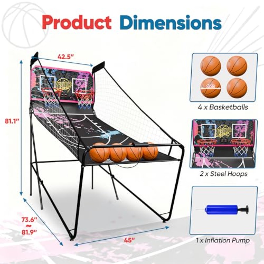 Indoor foldable 2-player elect - Basketball Arcade Game review and price