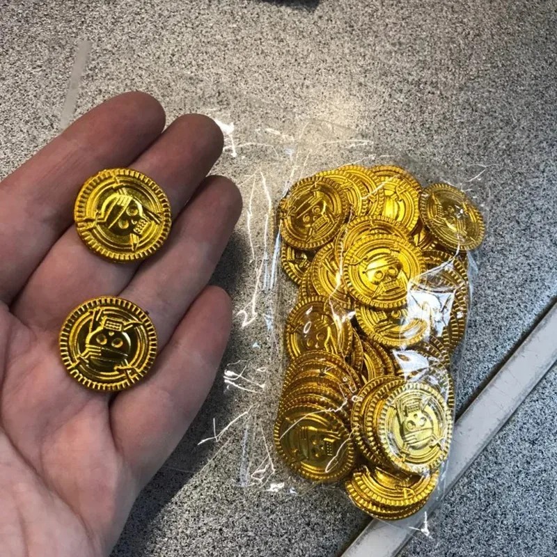 50Pcs Pirate Gold Coins Plasti - Arcade Game Coin review and price